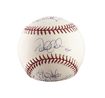 New York Yankees Captains LE Signed Baseball with Jeter, Mattingly, Guidry, Nettles and Randolph (MLB Authenticated)